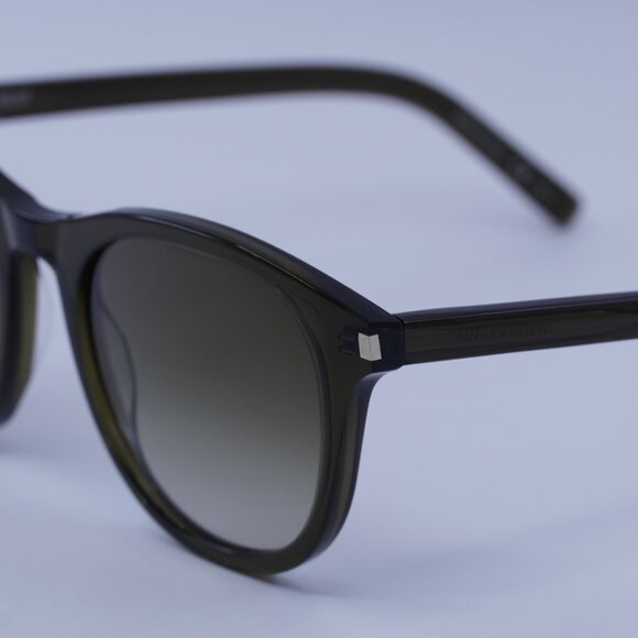 Saint Laurent SL401 007 Sunglasses Green Square Frame, Brown Lenses - Picture 7 of 11